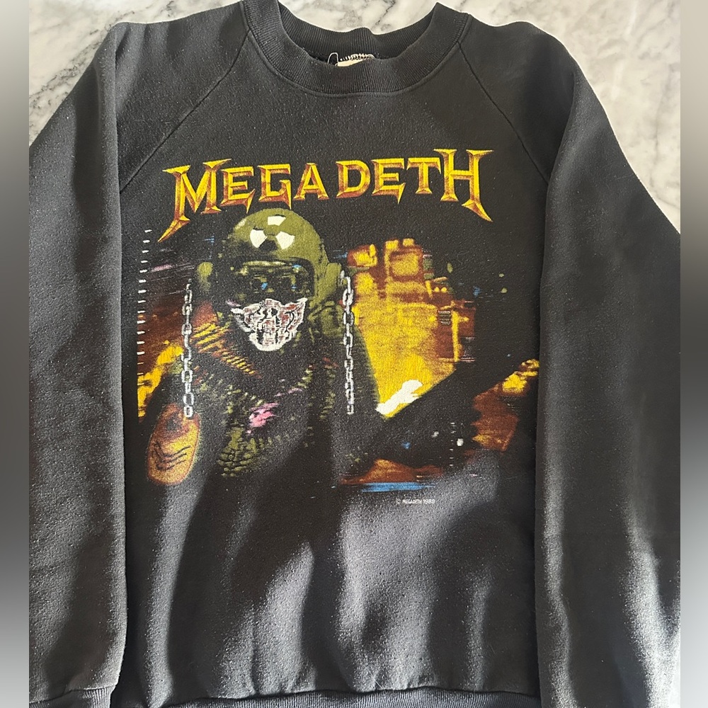 Rare Vintage 1988 Megadeth So Far So Good Sweatshirt Thrash Metal SM